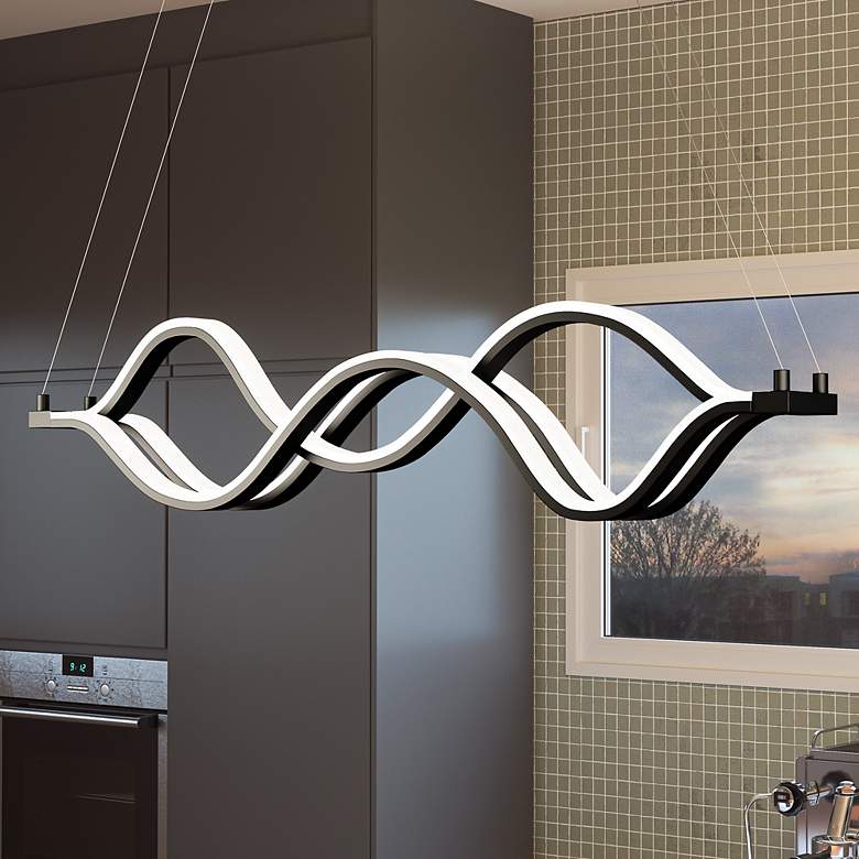 Image 1 Quoizel Bleecker 38 3/4"W Matte Black LED Linear Chandelier
