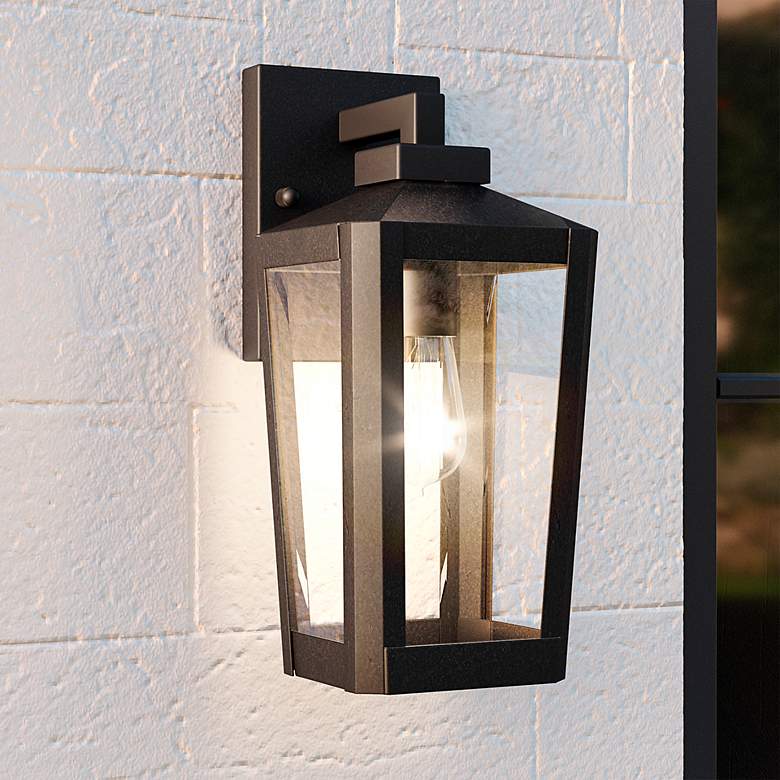 Image 1 Quoizel Blomfield 15 1/2 inch High Matte Black Outdoor Wall Light