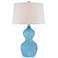 Quoizel Blue River White Linen Frosted Glass Table Lamp