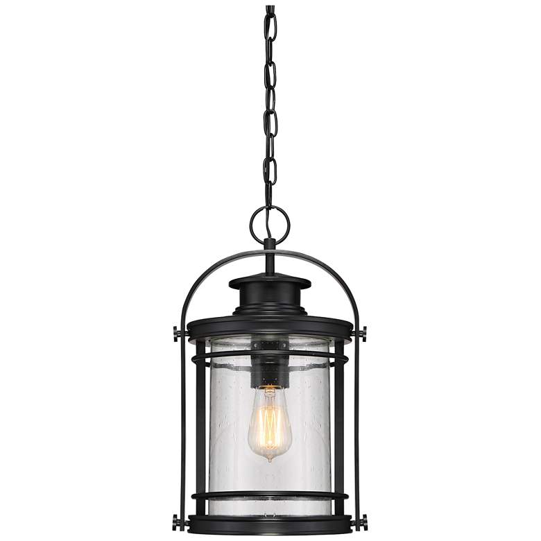 Image 1 Quoizel Booker 17 3/4 inchH Mystic Black Outdoor Hanging Light