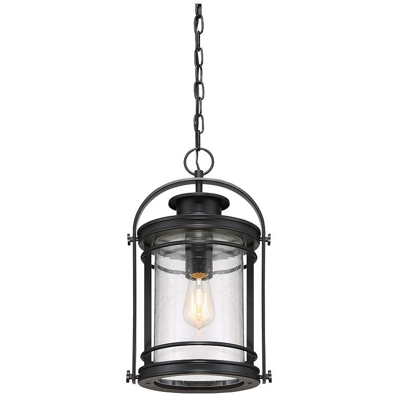 Image 1 Quoizel Booker 17 3/4"H Mystic Black Outdoor Hanging Light