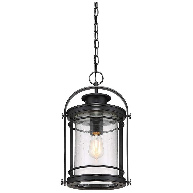 Image 1 Quoizel Booker 17 3/4 inchH Mystic Black Outdoor Hanging Light