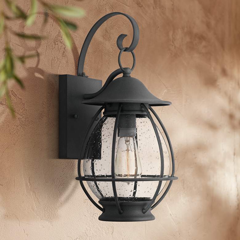 Image 1 Quoizel Boston 17" High Mottled Black Outdoor Wall Light