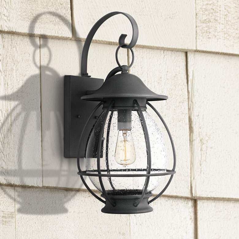 Image 1 Quoizel Boston 21 1/2 inch High Mottled Black Outdoor Wall Light