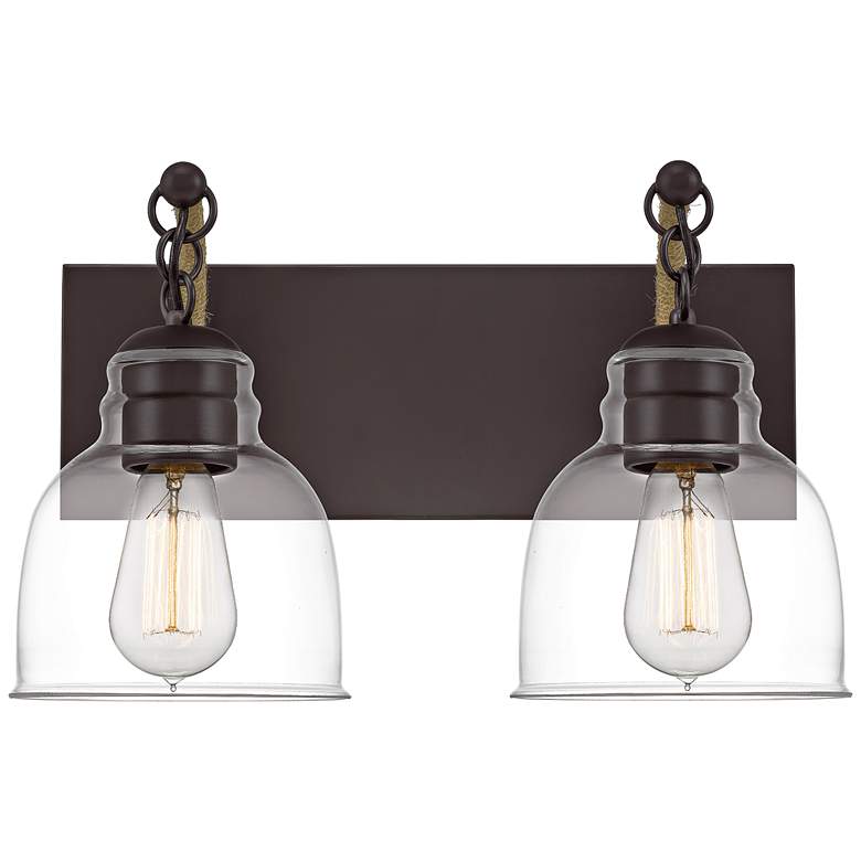 Image 1 Quoizel Bosun 10" High Old Bronze 2-Light Wall Sconce