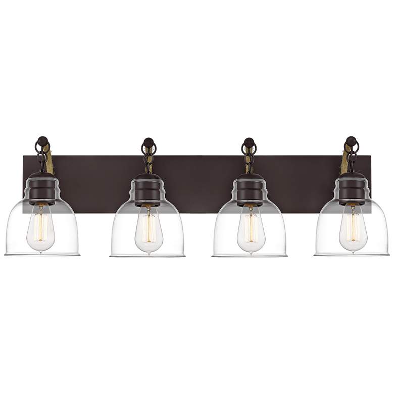 Image 1 Quoizel Bosun 32 1/2" Wide Old Bronze 4-Light Bath Light