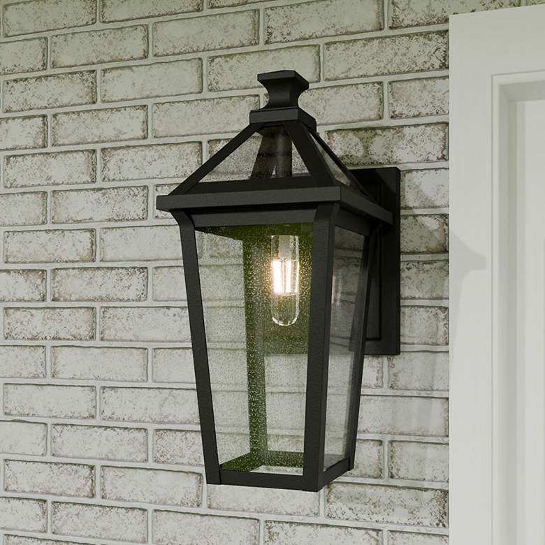 Image 1 Quoizel Boulevard 17 1/2"H Matte Black Outdoor Wall Light