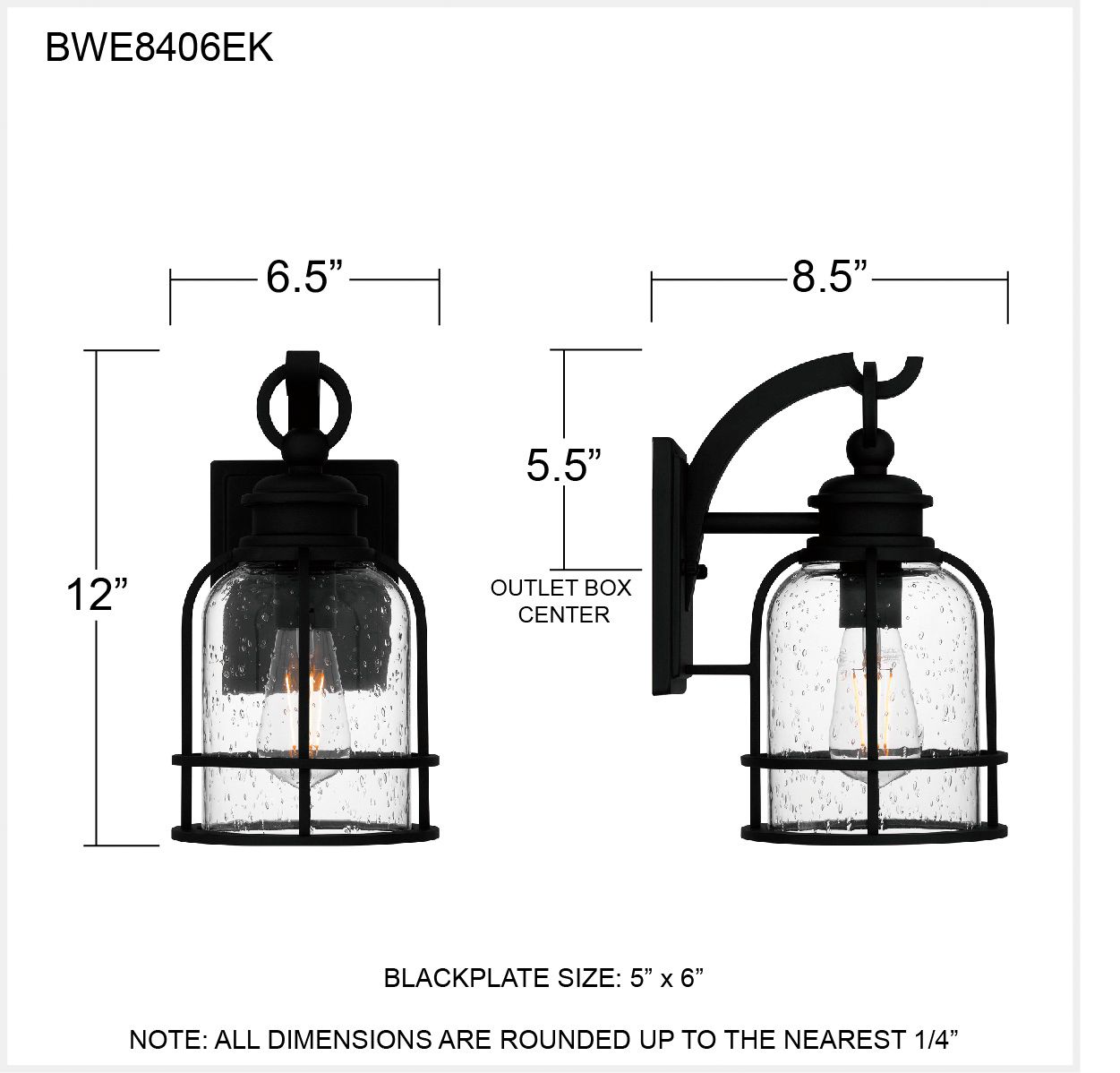 Quoizel Bowles 12" High Earth Black Outdoor Wall Light