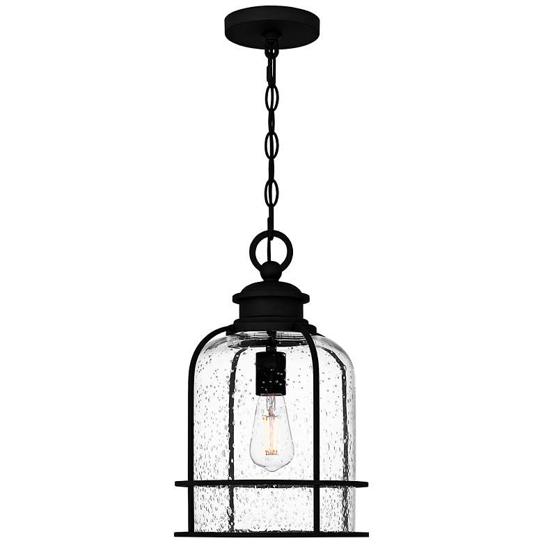 Image 1 Quoizel Bowles 16 1/4"H Earth Black Outdoor Hanging Light