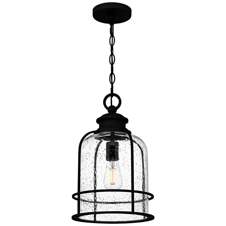 Image 4 Quoizel Bowles 16 1/4"H Earth Black Outdoor Hanging Light more views
