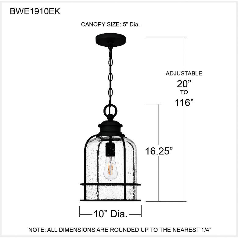 Image 7 Quoizel Bowles 16 1/4"H Earth Black Outdoor Hanging Light more views