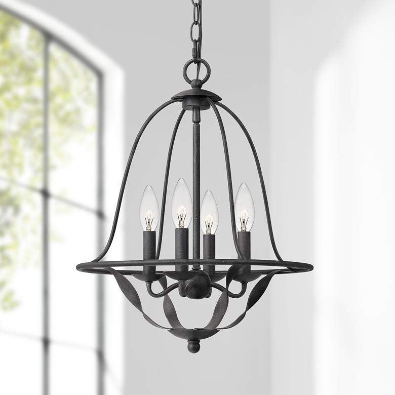 Image 1 Quoizel Bradbury 16"W Gray Ash 4-Light Pendant Chandelier