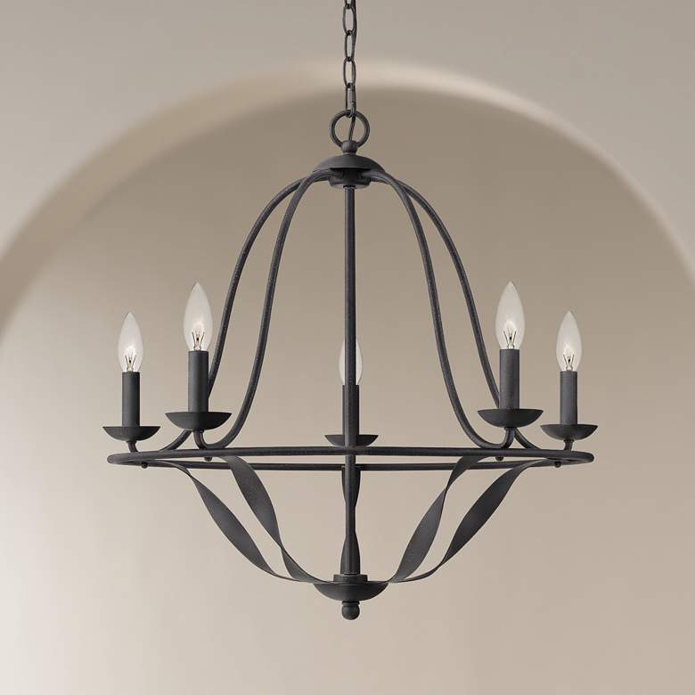 Image 1 Quoizel Bradbury 25" Wide Gray Ash 5-Light Chandelier