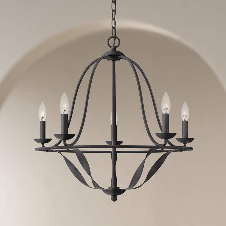 Image 1 Quoizel Bradbury 25 inch Wide Gray Ash 5-Light Chandelier