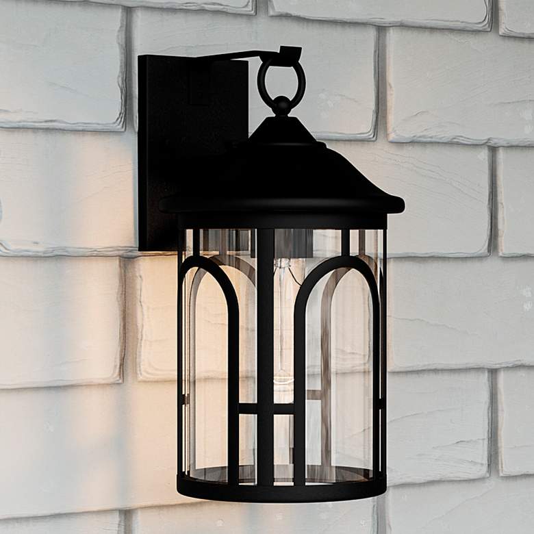 Image 1 Quoizel Brampton 17 1/4 inch High Matte Black Outdoor Wall Light
