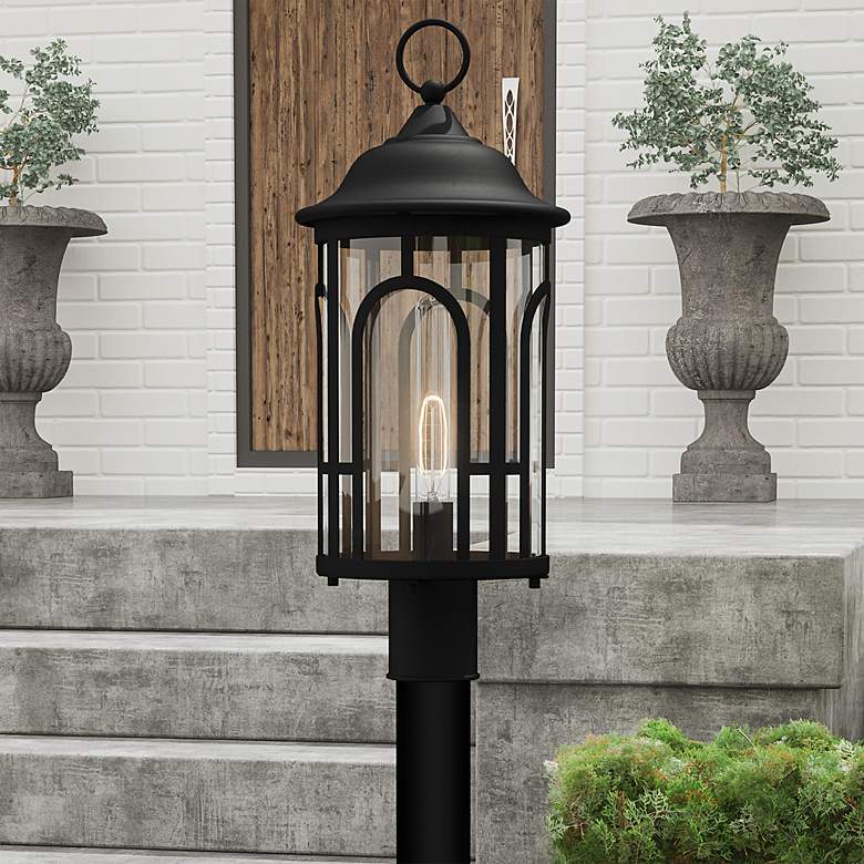 Image 1 Quoizel Brampton 20 1/4" High Matte Black Outdoor Post Mount Light