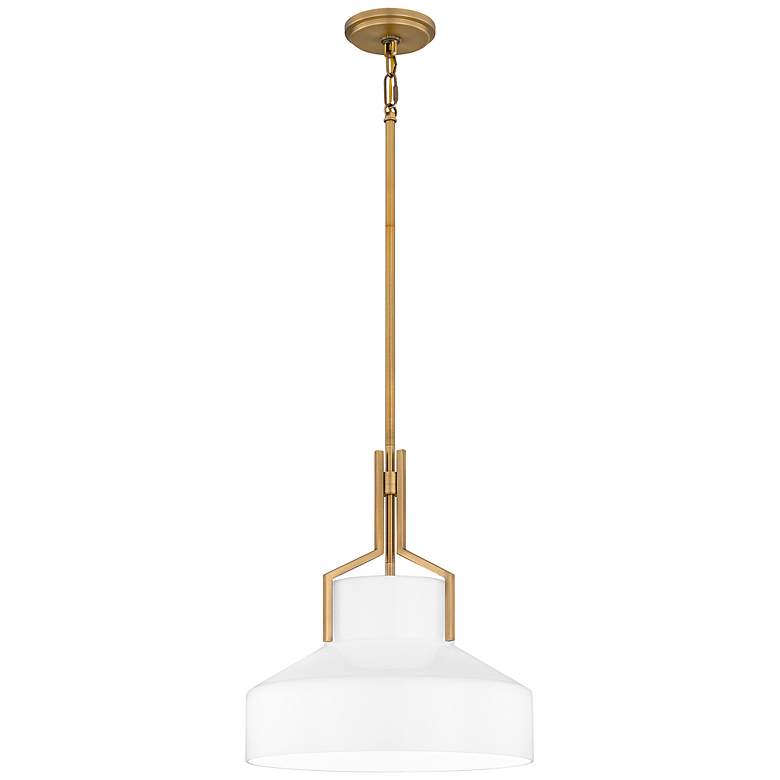 Image 2 Quoizel Brecken 14 3/4" Wide Aged Brass Pendant Light