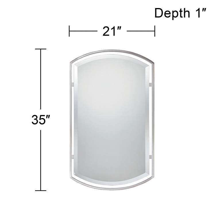 Image 5 Quoizel Breckenridge Brushed Nickel 21" x 35" Wall Mirror more views