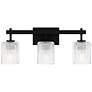 1_Quoizel Brenthouse 22 1/2"W Matte Black 3-Light Bath Light