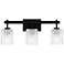 Quoizel Brenthouse 22 1/2"W Matte Black 3-Light Bath Light