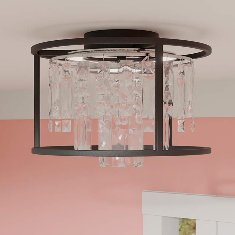 Image 1 Quoizel Brillance 15" Wide Matte Black LED Ceiling Light