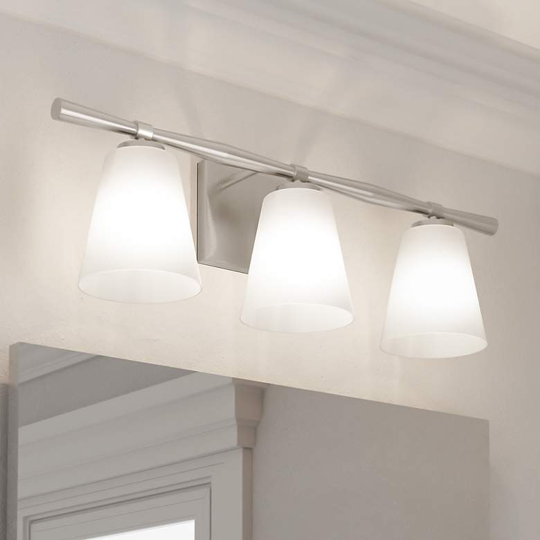 Image 1 Quoizel Brindley 23 1/2"W Brushed Nickel 3-Light Bath Light