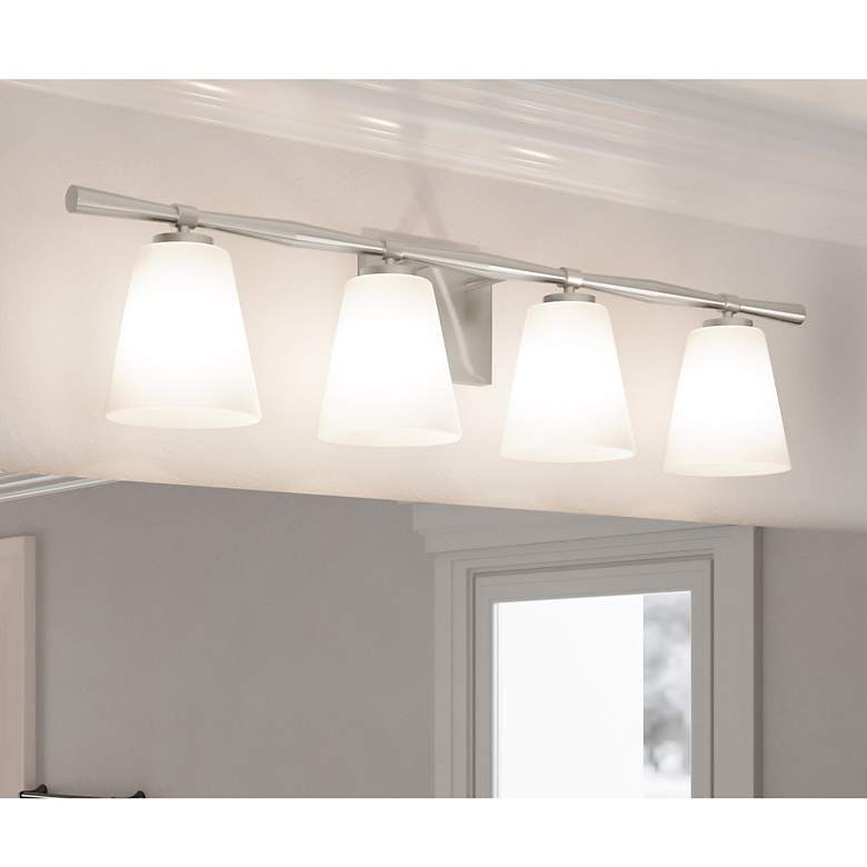 Image 1 Quoizel Brindley 31 1/2" Wide 4-Light Brushed Nickel Vanity Bath Light