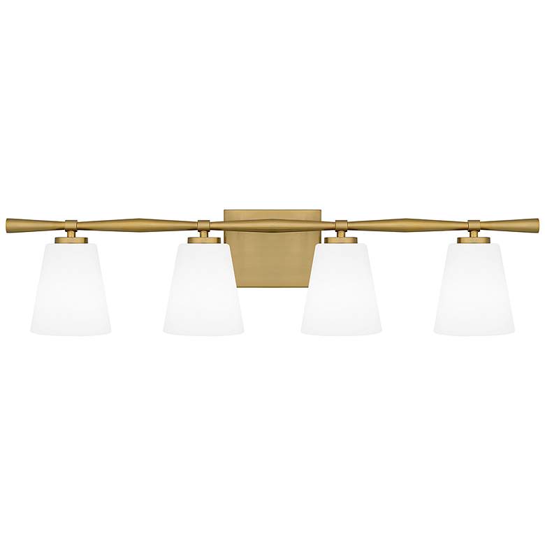 Image 3 Quoizel Brindley 31 1/4" Wide Aged Brass 4-Light Bath Light