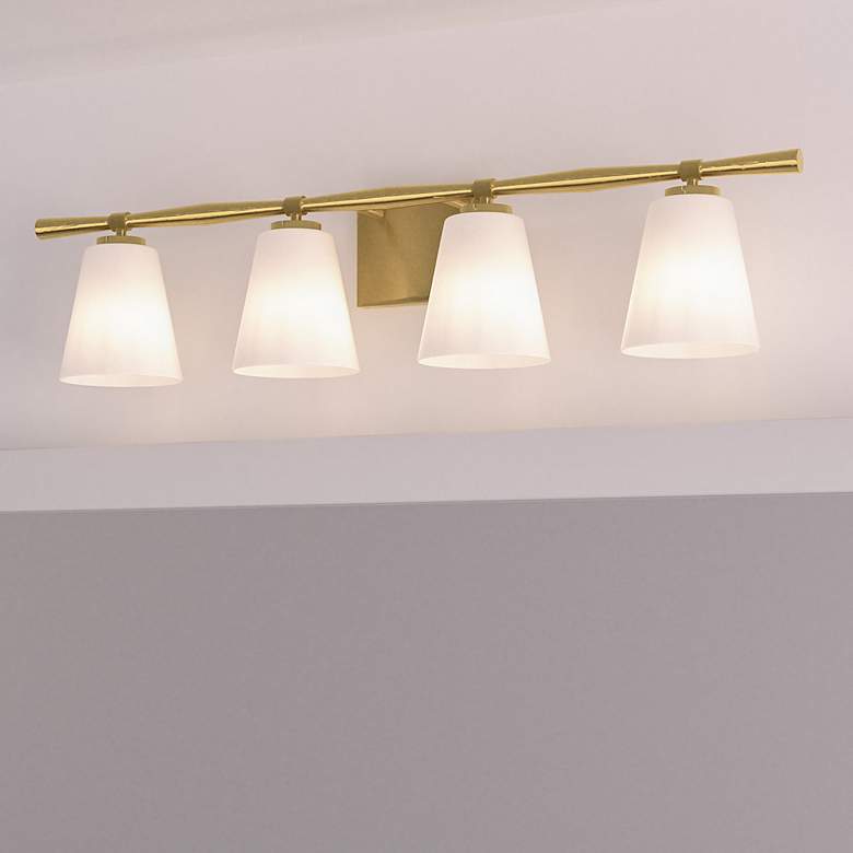 Image 2 Quoizel Brindley 31 1/4" Wide Aged Brass 4-Light Bath Light