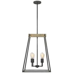 Quoizel Brockton 17"W Gray Ash 4-Light Foyer Pendant Light