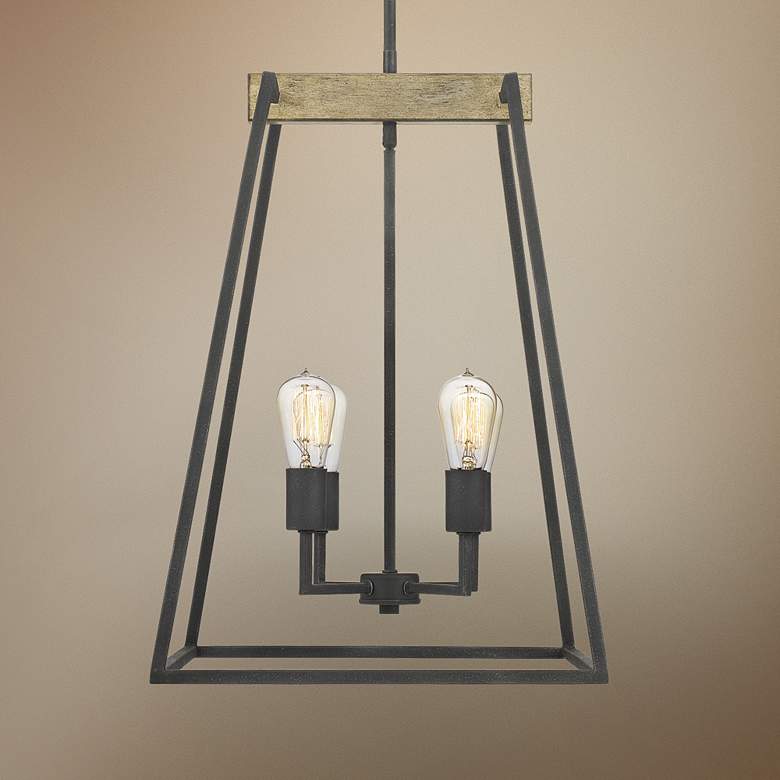 Image 1 Quoizel Brockton 17"W Gray Ash 4-Light Foyer Pendant Light