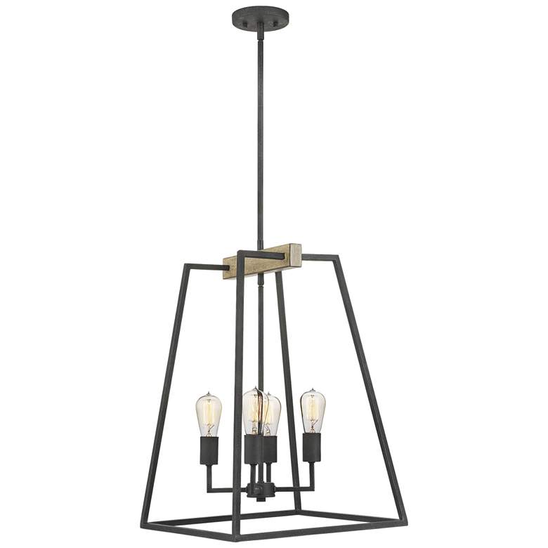 Image 4 Quoizel Brockton 17"W Gray Ash 4-Light Foyer Pendant Light more views