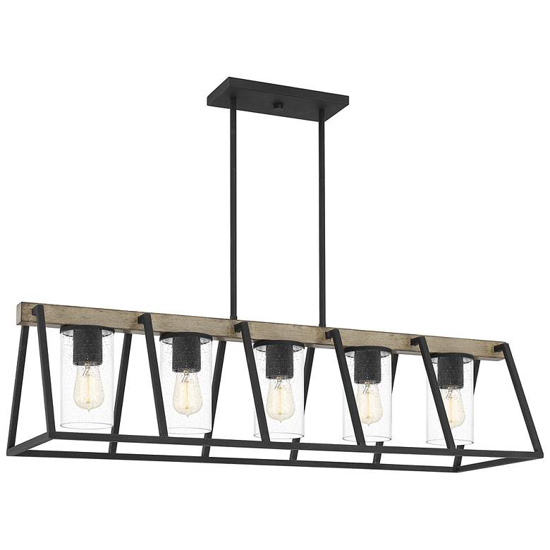 Image 3 Quoizel Brockton 42" Wide Gray Ash 5-Light Island Chandelier
