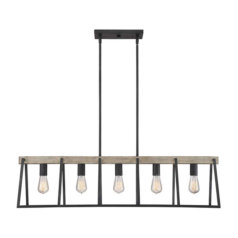 Image 4 Quoizel Brockton 42"W Gray Ash 5-Light Island Chandelier more views