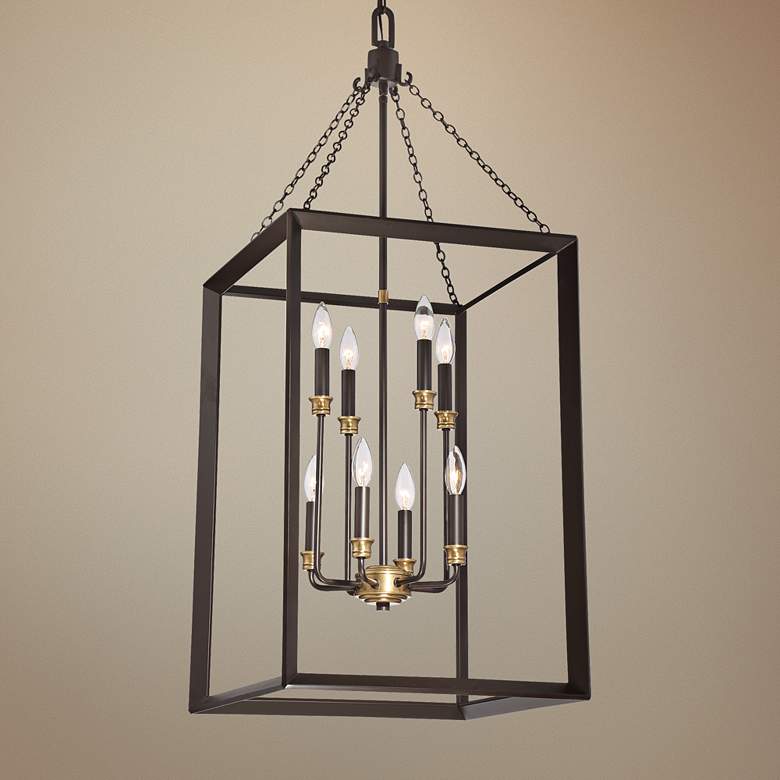 Image 1 Quoizel Brook Hall 18" Wide Western Bronze Foyer Pendant