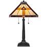 Quoizel Bryant 23" High Bronze Tiffany-Style Architectural Table Lamp