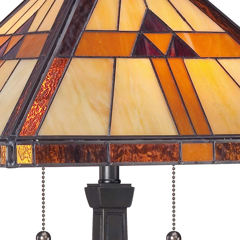Image 4 Quoizel Bryant 23" High Bronze Tiffany-Style Architectural Table Lamp more views