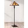 Quoizel Bryant 60" Bronze Patina Tiffany-Style Art Glass Floor Lamp