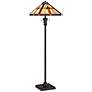 Quoizel Bryant Bronze Patina Tiffany-Style Floor Lamp