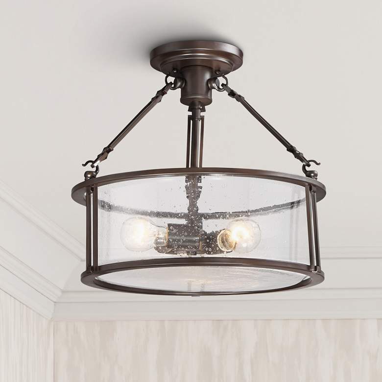 Image 1 Quoizel Buchanan 16" Wide Western Bronze Ceiling Light
