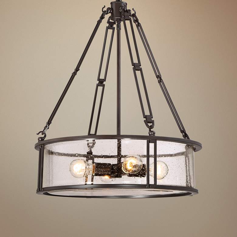 Image 1 Quoizel Buchanan 20 inchW Western Bronze Steel Pendant Light