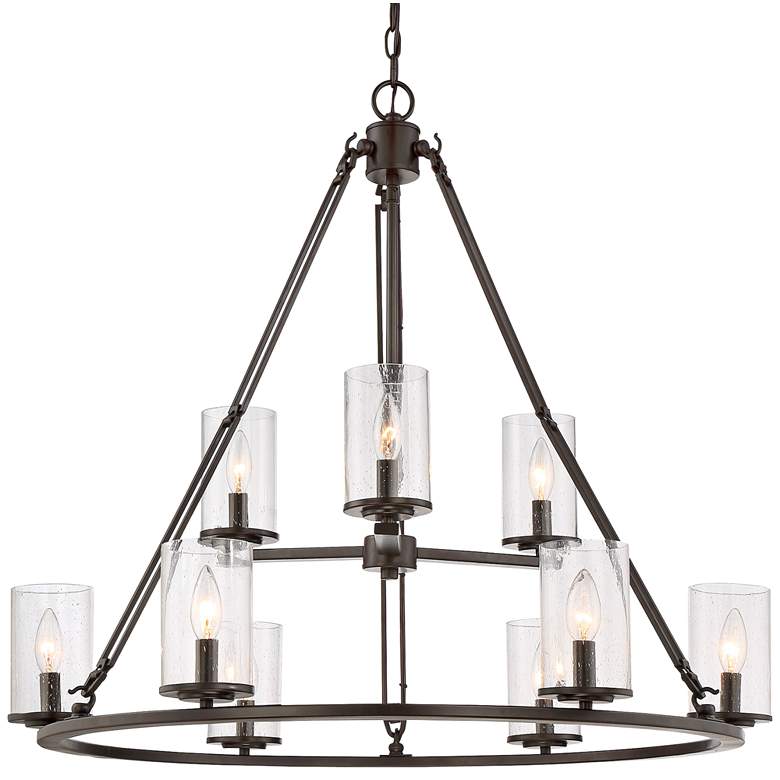 Image 2 Quoizel Buchanan 33 inchW Western Bronze 9-Light Chandelier