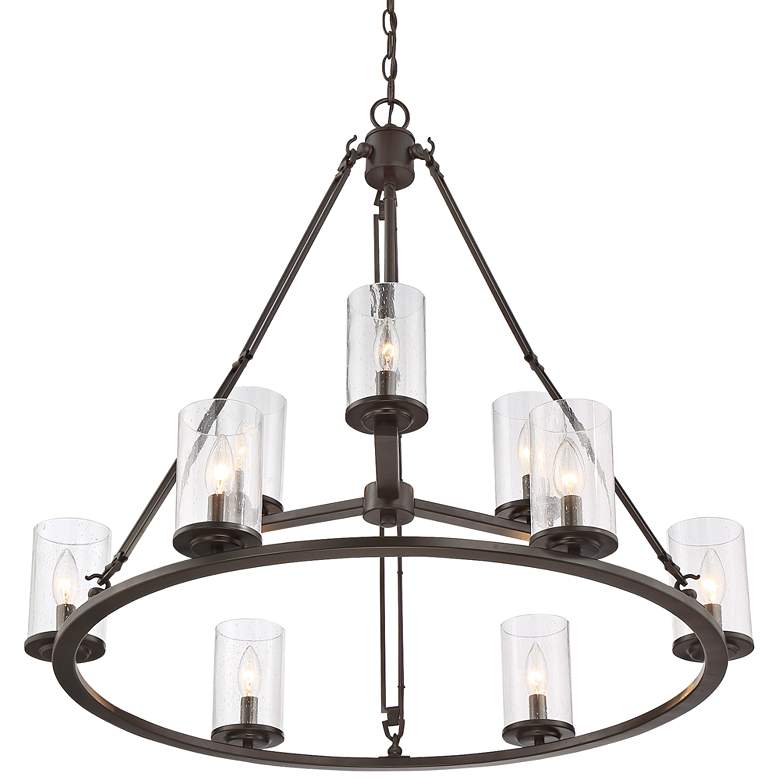 Image 4 Quoizel Buchanan 33"W Western Bronze 9-Light Chandelier more views