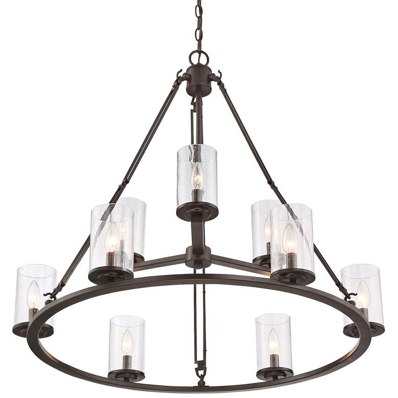 Image 4 Quoizel Buchanan 33 inchW Western Bronze 9-Light Chandelier more views