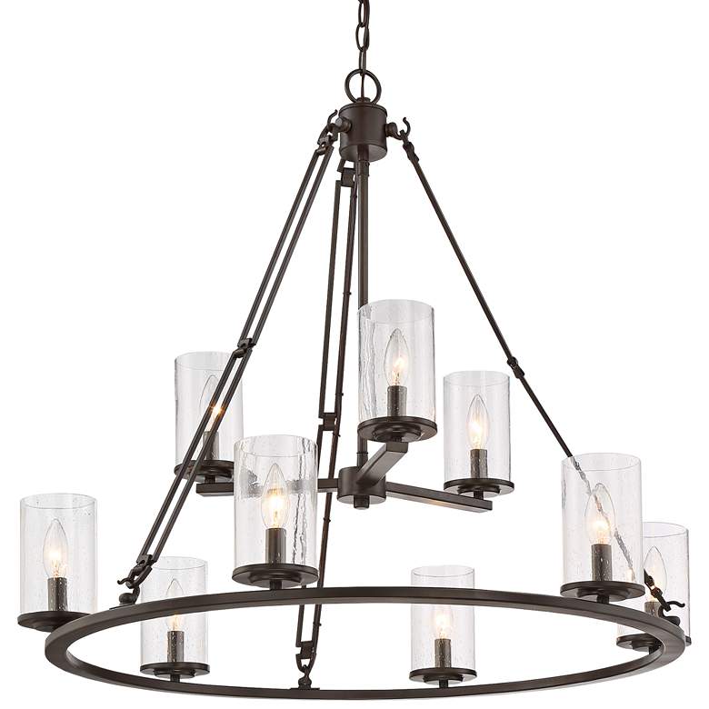 Image 5 Quoizel Buchanan 33 inchW Western Bronze 9-Light Chandelier more views