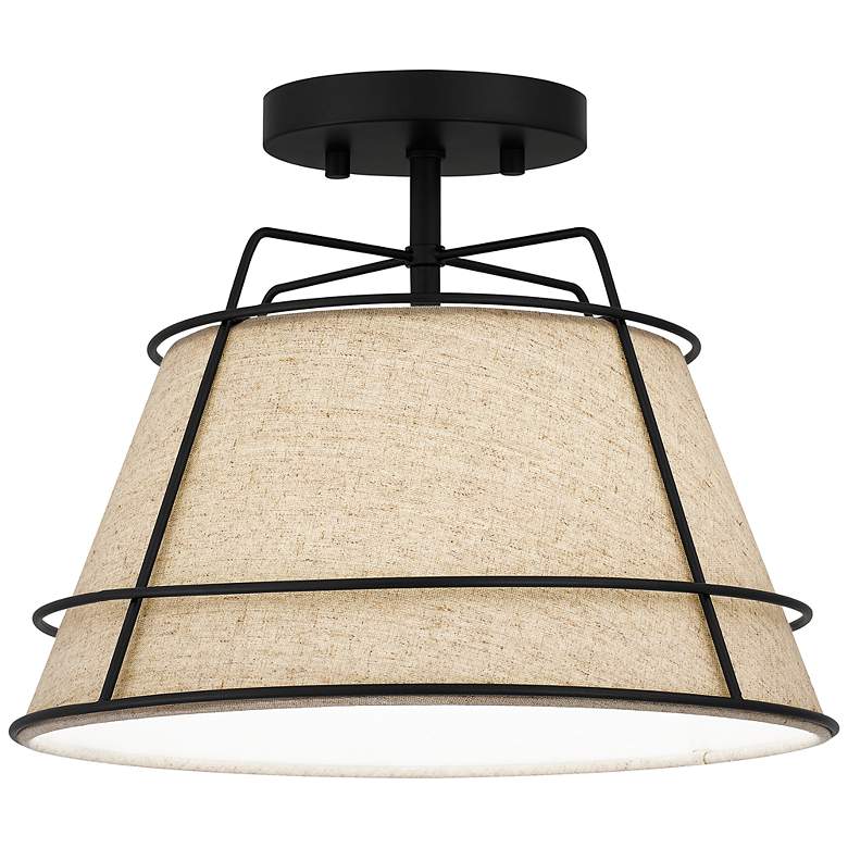 Image 3 Quoizel Burbidge 13" Wide Matte Black Ceiling Light