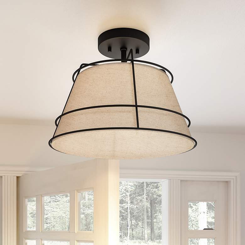 Image 2 Quoizel Burbidge 13" Wide Matte Black Ceiling Light