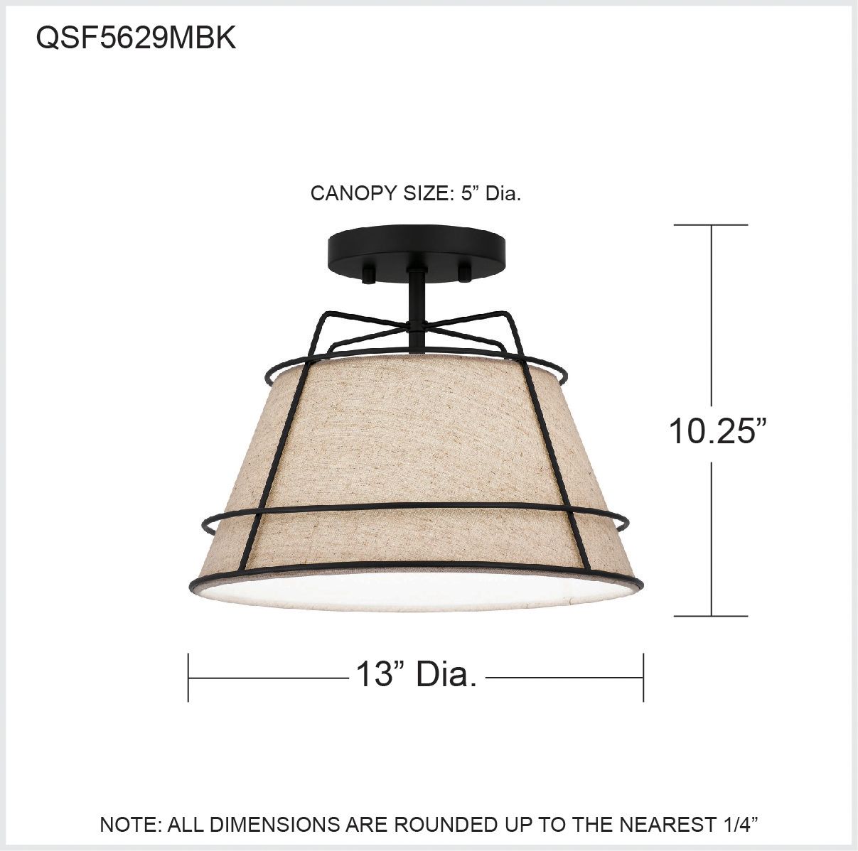 Quoizel Burbidge 13" Wide Matte Black Ceiling Light in scene