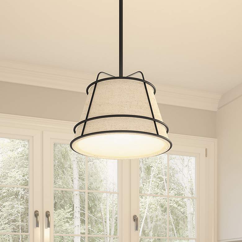Image 1 Quoizel Burbidge 13" Wide Matte Black Pendant Light