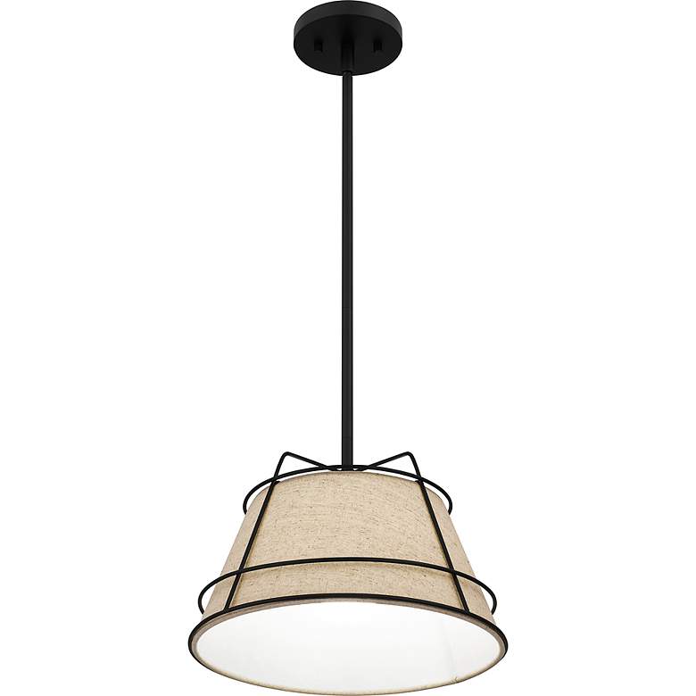 Image 4 Quoizel Burbidge 13" Wide Matte Black Pendant Light more views